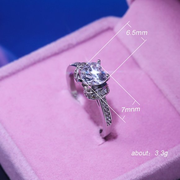 🔥 Sweet Heart Crystal Clear CZ Anillo Trendy Silver Ring for Women, VIP447 - Picture 6 of 9